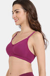 Zivame Maternity Double Layered Non Wired 3/4th Coverage Nursing Bra - Raspberry Radiance — thumbnail 3